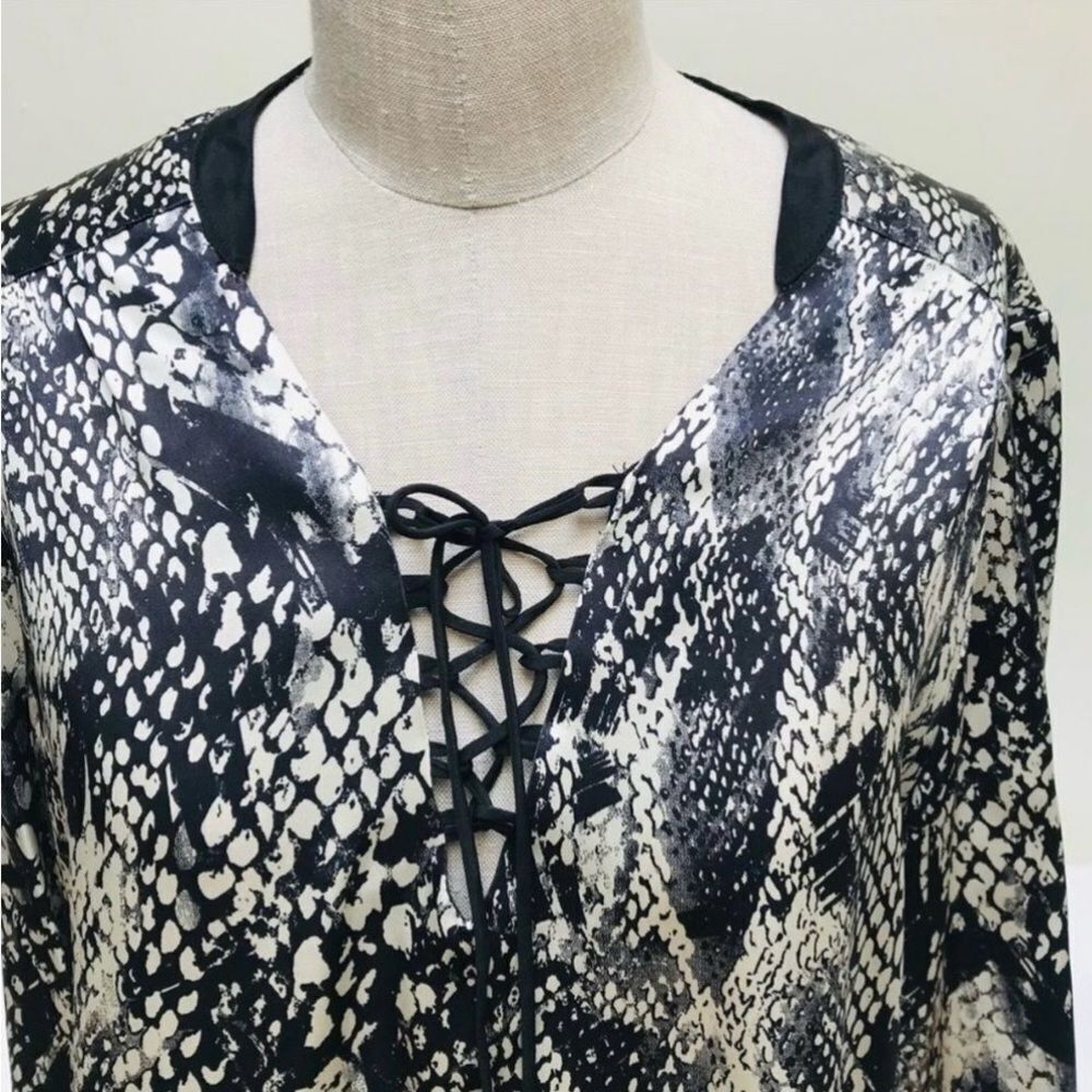 Silk Amanda Uprichard Animal Print Dress Black & White python Print NWT